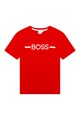 BOSS Kidswear Тениска с овално деколте и контрастно лого Момчета