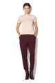 United Colors of Benetton Pantaloni rosu Bordeaux cu terminatie rasucita Femei