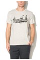 Pepe Jeans London Tricou gri melange cu imprimeu Mono Barbati