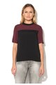 NEW LOOK Bluza rosu Bordeaux cu negru cu maneci scurte Femei