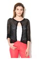 United Colors of Benetton Cardigan negru tricotat cu perforatii Femei