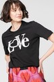 Love Moschino Kerek nyakú póló gumis logóval női