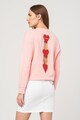 Love Moschino Kerek nyakú pulóver szívecskés foltrátétekkel a hátoldalán női