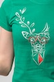 Pegas Kerek nyakú dzsörzépóló kontrasztos logómintával női
