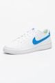 Nike Pantofi sport de piele ecologica cu logo Court Royale 2, Alb, Albastru Barbati