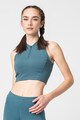 Nike Top crop cu tehnologie Dri-Fit si fenta cu fermoar, pentru fitness Pro Femei