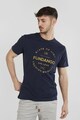 Fundango Tricou de bumbac cu imprimeu si decolteu la baza gatului Basic Barbati