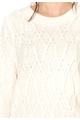 ICHI Pulover alb unt cu model in relief Mojo Femei