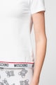 Moschino Tricou de casa din amestec de bumbac cu banda logo in talie Femei