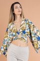 RESENSE Bluza crop din satin cu maneci kimono Heidi Femei