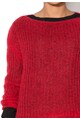 United Colors of Benetton Pulover rosu tricotat cu perforatii Femei