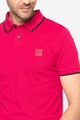 BOSS Passertip szűk fazonú galléros póló logós foltrátéttel férfi