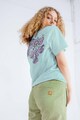 PORC Uniszex pamutpóló mintával a hátoldalán női