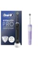 Oral-B Set 2 x Periuta de dinti electrica  Vitality Pro, Curatare 2D, 3 programe, 1 Incarcator, 2 Capete, Negru/Violet Femei
