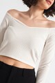 Only Bluza crop cu aspect striat Nella Femei