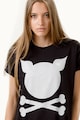 PORC Tricou unisex de bumbac cu imprimeu logo Femei