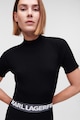 Karl Lagerfeld Bordázott ruha oldalhasítékkal női