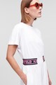 Karl Lagerfeld Rochie-tricou evazata din bumbac organic cu banda logo in talie Femei