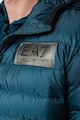 EA7 Pihével bélelt steppelt télikabát kapucnival férfi