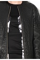 Pepe Jeans London Jacheta neagra matlasata din piele sintetica Gator Femei