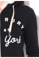 SUPERDRY Hanorac negru cu fermoar si captuseala din teddy si fleece Femei