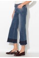 Zee Lane Denim Jeansi crop evazati albastri cu terminatii franjurate Femei