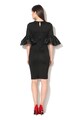 Zee Lane Collection Rochie cambrata neagra cu maneci cu volan Femei