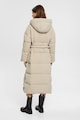 Esprit Kapucnis pihével bélelt hosszú télikabát steppelt dizájnnal női