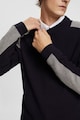 Esprit Colorblock dizájnú bordázott pulóver férfi