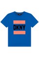DKNY Tricou cu decolteu la baza gatului si imprimeu logo Baieti