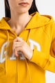 GAP Cipzáros pulóver kapucnival és logós foltrátéttel női