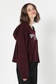 COLIN'S Bordázott kapucnis pulóver hímzett felirattal női
