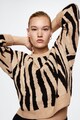 Mango Pulover supradimensionat cu model zebra Zebra Femei