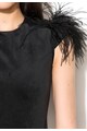 Zee Lane Collection Черна кадифена рокля с апликации от пера Жени