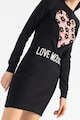 Love Moschino Rochie-pulover din amestec de lana cu imprimeu logo Femei