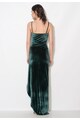 Zee Lane Collection Rochie lunga verde inchis catifelata cu slit lateral Femei