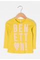 United Colors of Benetton Bluza galben miere cu imprimeu text Fete