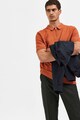 Selected Homme Galléros organikuspamut póló cipzáros hasítékkal férfi