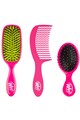 Wet Brush Комплект  Pink: Четка Shine Enhancer + Гребен за разплитане + Четка Mini, Розов Жени