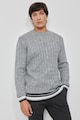 AC&Co Пуловер с плетка осморка с овално деколте Мъже