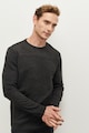 AC&Co Kerek nyakú pulóver bordázott részletekkel férfi