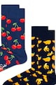 Happy Socks Унисекс къси чорапи с принт, 2 чифта Мъже