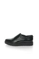 CALVIN KLEIN Pantofi flatform slip-on negri de piele Vikki Femei