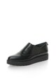 CALVIN KLEIN Pantofi flatform slip-on negri de piele Vikki Femei