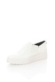 CALVIN KLEIN Pantofi flatform slip-on albi de piele Vikki Femei