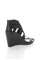 CALVIN KLEIN Sandale negre cu platforma wedge si benzi elastice Nuria Femei