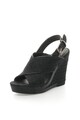 CALVIN KLEIN JEANS Sandale wedge negre cu logo Elaine Femei