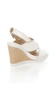 CALVIN KLEIN JEANS Sandale wedge albe din jacquard Elaine Femei