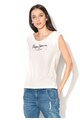 Pepe Jeans London Tricou alb unt cu logo Linda Femei