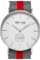 SO&CO New York Сребрист часовник с допълнителна каишка Мъже